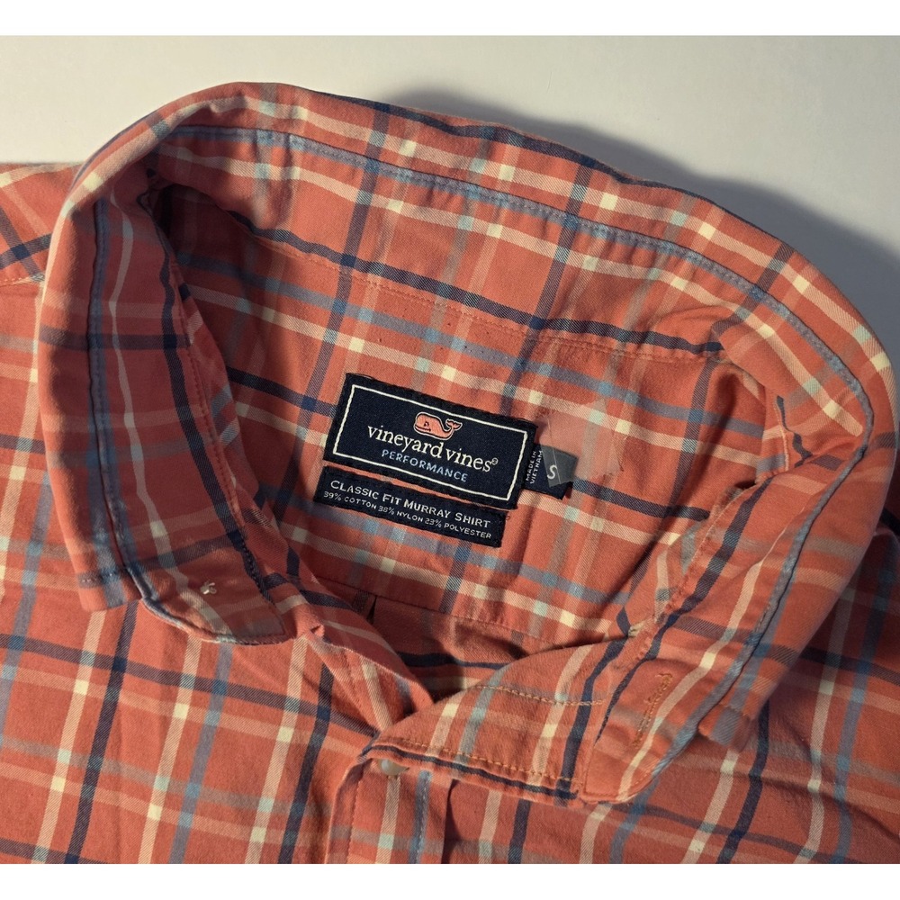Vineyard Vines Mens Size S Pink Plaid Long Sleeve Button Down Murray Shirt‎
